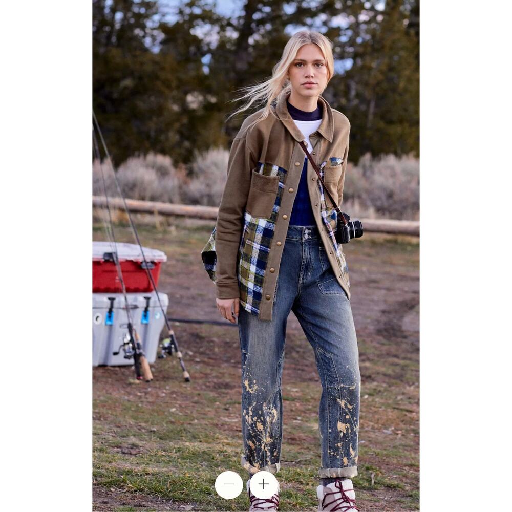 ANTHROPOLOGIE Pilcro Plaid Contrast Shirt Jacket // XS - Picture 13 of 14